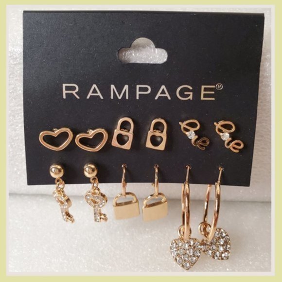 Rampage Jewelry - Rampage Six Pack of Heart Earrings